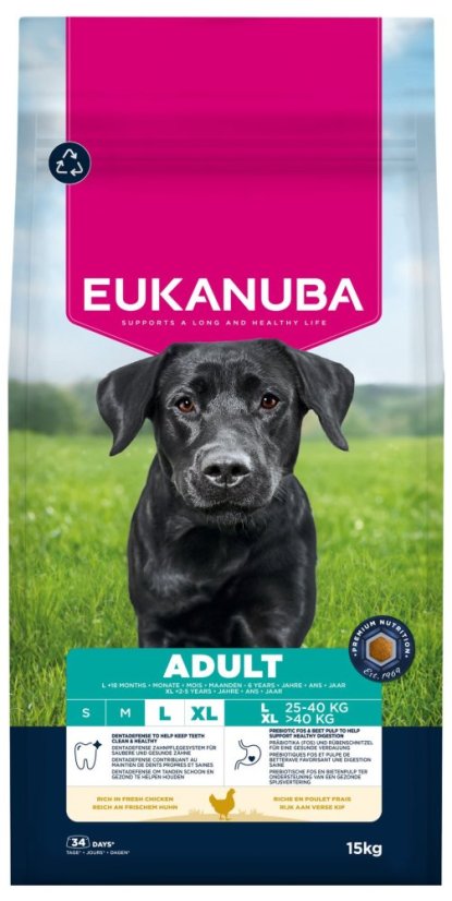Krmivo EUKANUBA Adult Large rich in fresh chicken 15kg