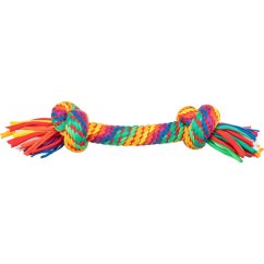 Hrací činka / přetahovadlo 30 cm, 2 uzly, multikolor - LIMITOVANÁ NABÍDKA
