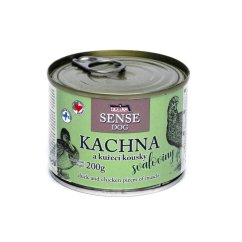 FALCO SENSE Dog kachna a kuřecí kousky svaloviny, konzerva 200 g