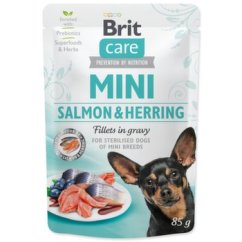 Kapsička Brit Care Mini Sterilised losos a sleď, filety v omáčce 85g