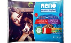RENO Dog hovězí a krůta, kapsa 100 g (4 pack)