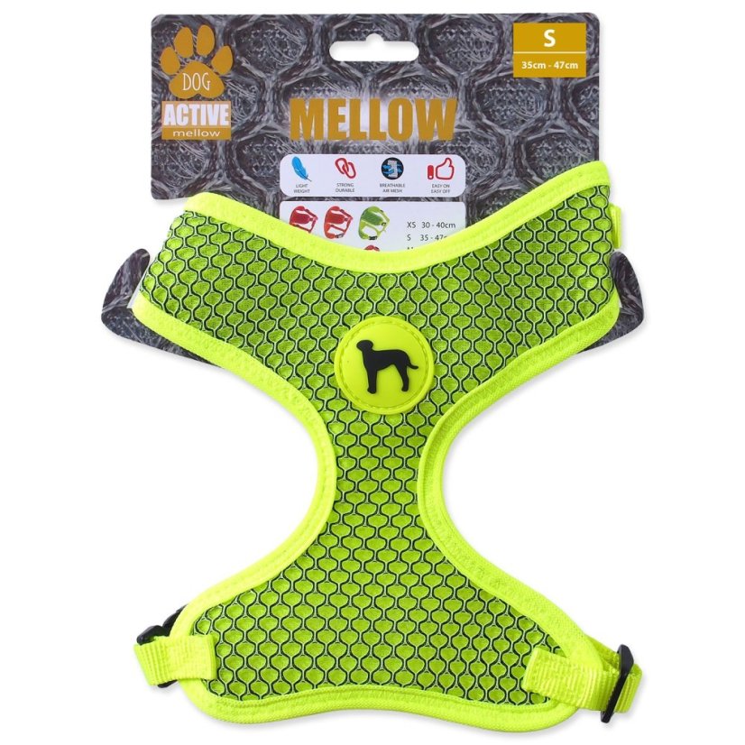Postroj Active Dog Mellow S limetka 1,5x35-47cm