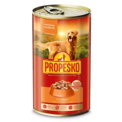 PROPESKO Dog hovězí a kuřecí v omáčce, kousky 1240 g