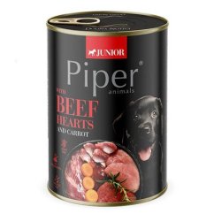 PIPER JUNIOR s hovězím srdcem a mrkví, konzerva pro štěňata 400 g