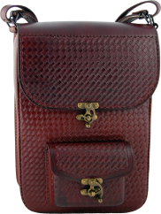 Lesnická brašna s kapsou - hnědá hovězina