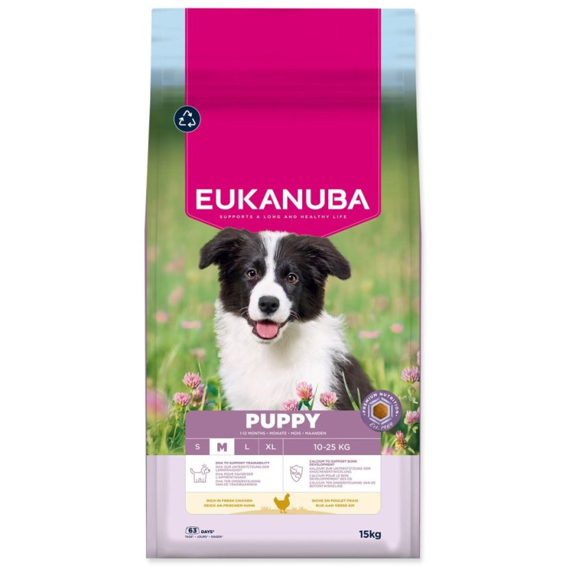 Krmivo EUKANUBA Puppy Medium rich in fresh chicken 15kg