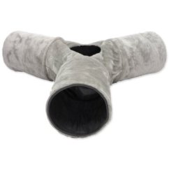 Tunel Magic Cat plyš tvar Y šustící šedý 80x80x25cm