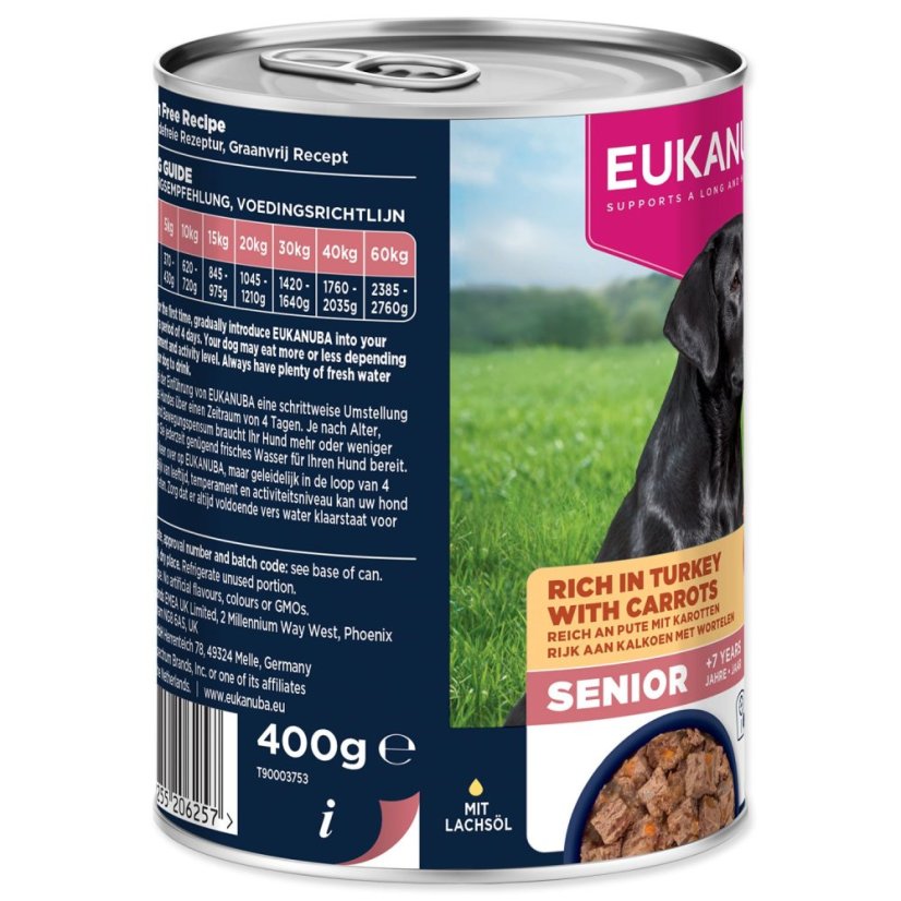 Konzerva EUKANUBA Senior bohatá na krůtí s mrkví 400 g