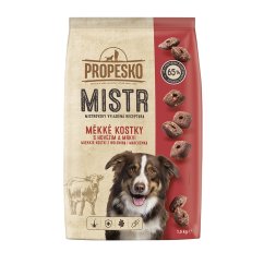 PROPESKO Dog Mistr Adult měkké kostky s hovězím 1,5 kg
