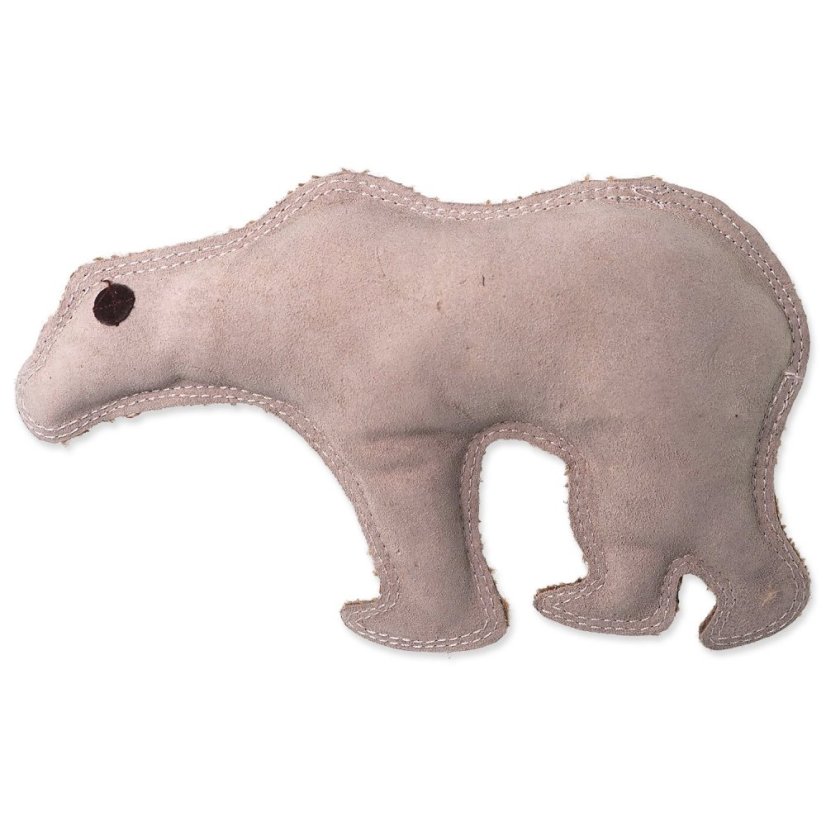 Hračka Dog Fantasy Dura-fused medvěd pískací, kůže a juta 28cm