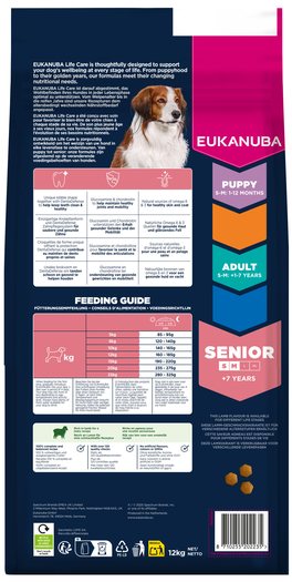 Krmivo EUKANUBA Senior Small and Medium rich in lamb 12kg