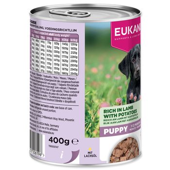 Konzerva EUKANUBA Puppy bohatá na jehněčí s bramborami 400 g