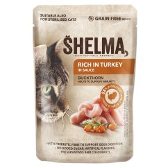 SHELMA Cat krůtí s rakytníkem v omáčce, kapsa 85 g