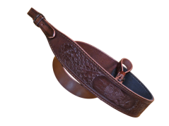 Exkluzivní kožený řemen na zbraň s ražbou motivů zvěře podšitý protiskluzovou gumou Zubíček