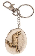 Zajíc v běhu (parohová klíčenka)