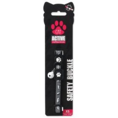 Obojek Active Cat Reflective XS černý 1x19-31cm