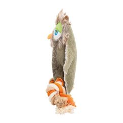 Sova na laně, 28 cm, robustní hračka pro psy, HIPHOP DOG, tkaná látka