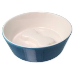 Miska Dog Fantasy keramická modrá/bílá kost 18x6cm, 650ml