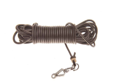 Kulatá barvářská šňůra ukončená karabinou Sprenger - 4 mm, hnědá