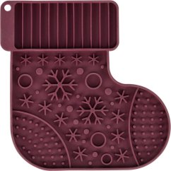 Xmas Lick'n'Snack Mat, vánoční lízací podložka 20 cm, bordó