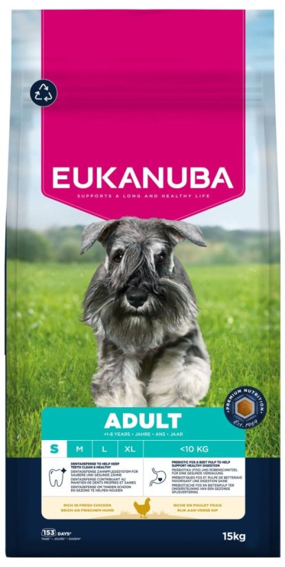 Krmivo EUKANUBA Adult Small rich in fresh chicken 15kg