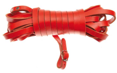 Plochá barvářská šňůra, červená - šíře 14 mm