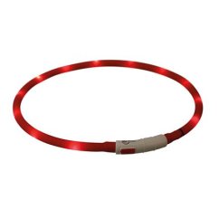 Flash USB svítící obojek XS-XL 70 cm / 10 mm,  - červená (RP 2,10 Kč)