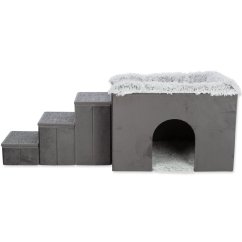 Jeskyně Trixie Harvey se schůdky 119x47x50cm šedobílá