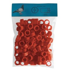 Zámkové kroužky na holuby 8 mm, červená (100 ks) SLEVA 15 %