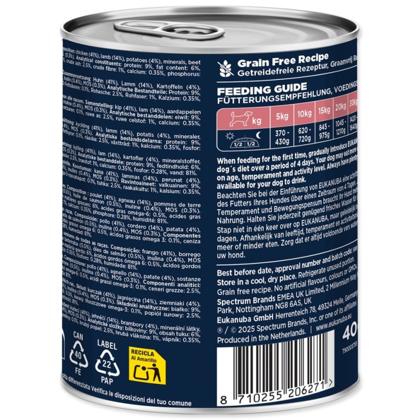 Konzerva EUKANUBA Senior bohatá na jehněčí s bramborami 400 g