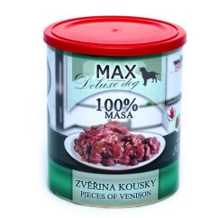 MAX Deluxe Dog zvěřina kousky, konzerva 800 g