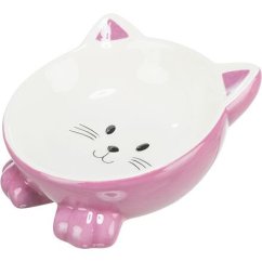 Keramická miska ergonomická 0.15 l/ø 14 cm, vyvýšená, tvar kočka