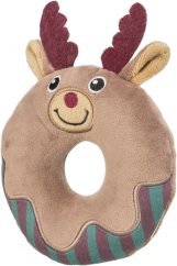 Xmas Moose Donut, vánoční plyšový kroužek-los, 14 cm