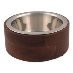 Miska Dog Fantasy nerez v dřevě, rovná 400ml