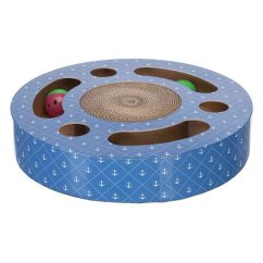 Škrabací bubínek s hračkami 33 cm modrý