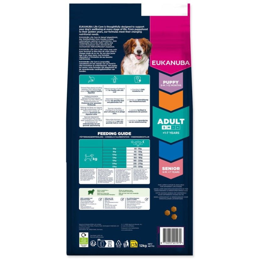 Krmivo EUKANUBA Adult Small and Medium rich in lamb 12kg