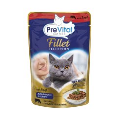 PreVital Fillet Selection kočka hovězí, kapsa 85 g