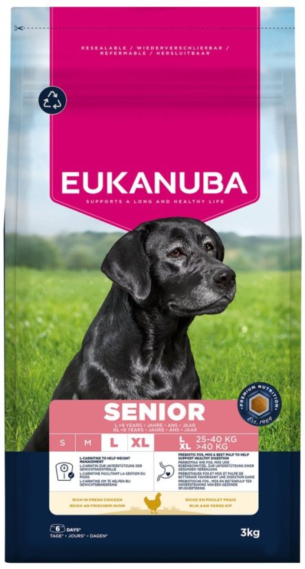 Krmivo EUKANUBA Senior Large rich in fresh chicken 3kg