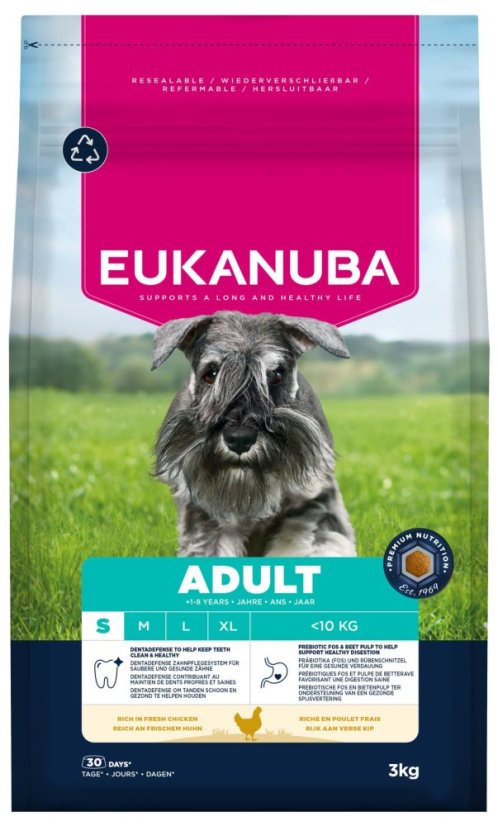 Krmivo EUKANUBA Adult Small breed rich in fresh chicken 3kg