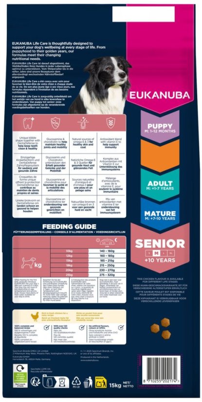 Krmivo EUKANUBA Senior Medium rich in fresh chicken 15kg