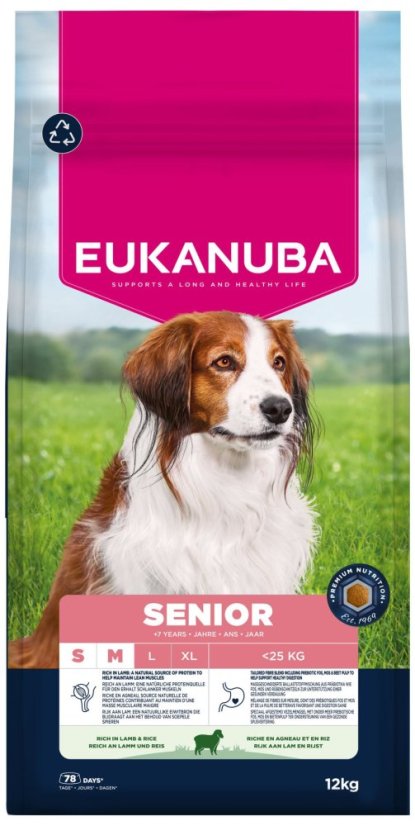 Krmivo EUKANUBA Senior Small and Medium rich in lamb 12kg
