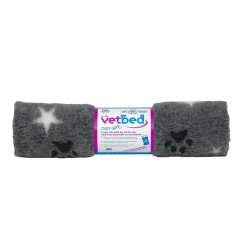 Vetbed protiskluz / Drybed šedá packa a hvězda 100 x 75 cm DELUXE, vlas 30 mm