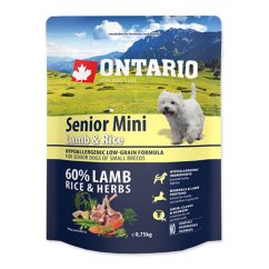 Krmivo Ontario Senior Mini Lamb & Rice 0,75kg