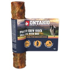 Pochoutka Ontario Protein hovězí, žvýkací rolka malá 12,7cm