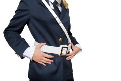 Slavnostní bílý opasek s lampasem