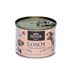 FALCO SENSE Dog losos a hovězí kousky svaloviny, konzerva 200 g