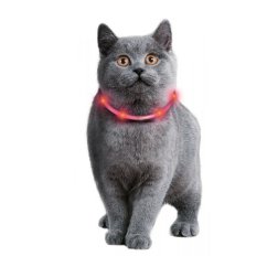 LED obojek dobíjecí Karlie, růžová 35 cm