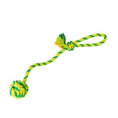 Vrhací lano s míčem HipHop Dog bavlněný 41 cm 85 g limetková, zelená