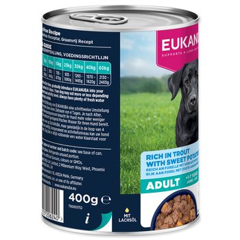 Konzerva EUKANUBA Adult bohatá na pstruha s batáty 400 g