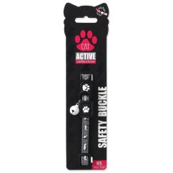 Obojek Active Cat Reflective XS černý 1x19-31cm